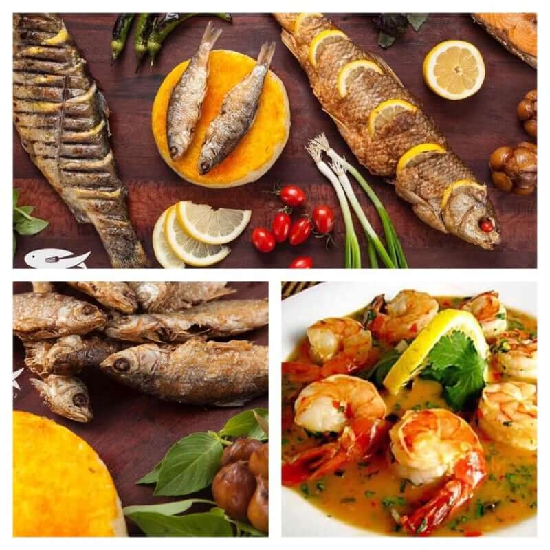 رستوران عذای دریایی ماهی سفید با غذای گیلانی