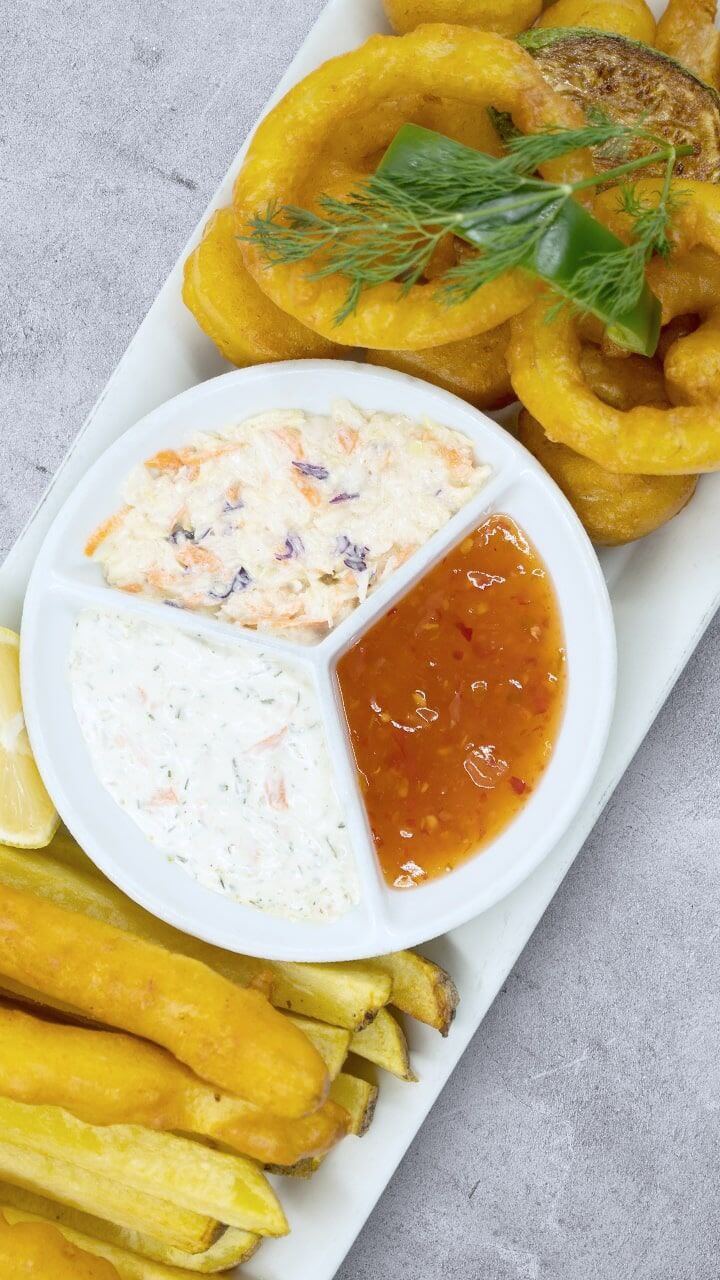 فیله سوخاری با سیب زمینی در فیش اند چیپس جیمی در مجتمع اپال