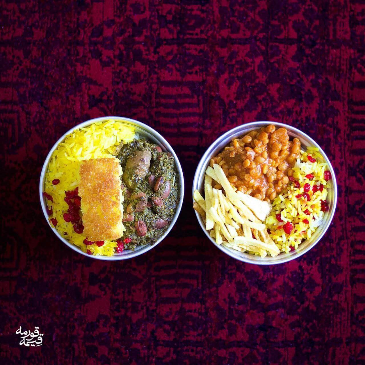 غذاهای خورشتی رستوران قیمه قرمه
